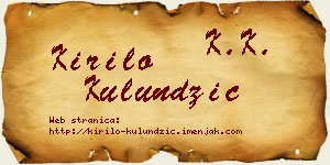 Kirilo Kulundžić vizit kartica